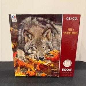 Ceaco 500 Piece jigsaw Puzzle Wolf's Contemplation SALE🔴3/$25!